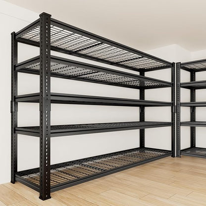 ROOMTEC Garage Shelving, 3300 LBS Capacity Storage Shelves Heavy Duty, 5 Tier Adjustable Metal Organizer Wire Rack, 60"L x 24"W x 78"H Utility Shelf Unit for Kitchen Pantry (1, 60" L x 24" W x 78" H)