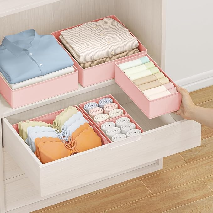 DIMJ Drawer Organizer Clothes 30 Pack - Foldable Baby Organizers and Storage Dresser Organizer for Bedroom, Closet Nursery Organization Dresser Dividers for underwear, Sock, Bra, Belt, Tie
