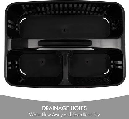 Tiawudi Portable Shower Caddy, Caddy Organizer with Handle, Plastic Shower Basket Hold Soap, Shampoo, Hair Supplies and Beauty Products, Cleaning Supplies Organizer for Home, Dorm, Shelf and Cabinet