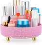 Honeydak Pink Bling Perfume Makeup Organizer Bling Mother's Day Nurses Day Gifts for Women Bathroom Organizers and Storage 360 Rotating Makeup Organizer for Countertop(Pearl)