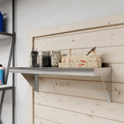 AmGood 10 in. x 24 in. Stainless Steel Wall Shelf | NSF | Metal Shelving | Garage, Laundry, Storage, Utility Room | Restaurant, Commercial Kitchen