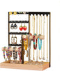 Jewelry Organizer Stand 4-Tier Hanging Jewelry Organizer Holder Display Stands for Earrings Necklaces Bracelets Rings Watches (4-Tier Burlywood)…
