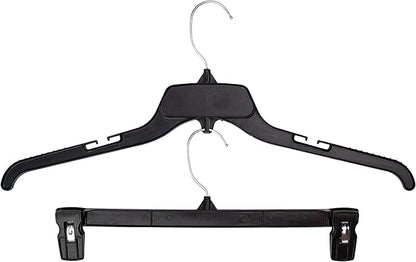 HangOn Shirt & Pants Hangers Combo Set Recycled Plastic, Black, 19 Inch & 14 Inch, 15 Each 30 Total