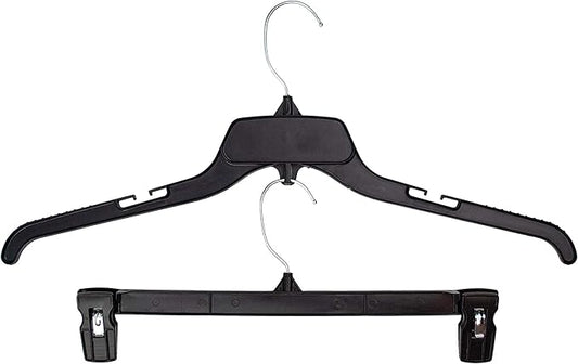 HangOn Shirt & Pants Hangers Combo Set Recycled Plastic, Black, 19 Inch & 14 Inch, 15 Each 30 Total