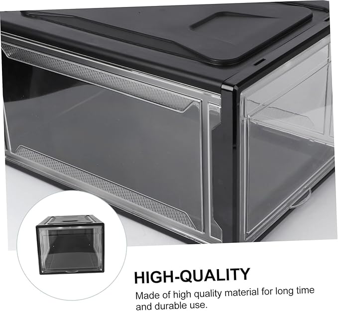 Transparent Stackable Sneaker Shoe Box with Clamshell Design Acrylic and PP Plastic Organizer for Men and Women Easy-open Display Case for Household Shoe Storage and Practical