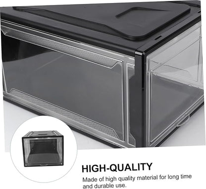 Transparent Stackable Sneaker Shoe Box with Clamshell Design Acrylic and PP Plastic Organizer for Men and Women Easy-open Display Case for Household Shoe Storage and Practical