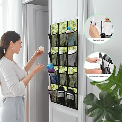 Avocado Over the Door Organizer with 12 Mesh Pockets Back of Door Shoe Organizer Hanging Shoe Rack for Closet Storage Bag for Socks Hat Underwear Apartments Dorms Bathrooms