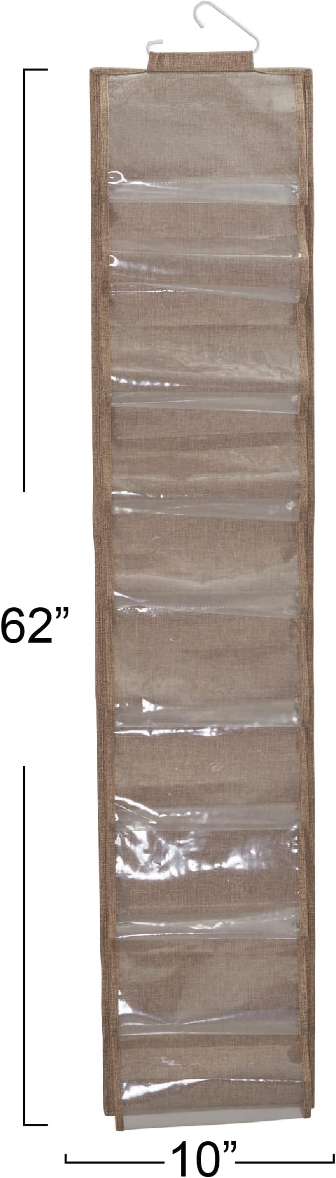 Household Essentials 20-Pocket Closet Shoe File, Beige