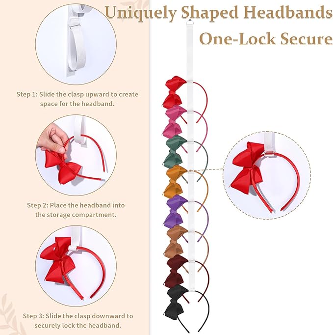 3 PCS Headband Holder Organizer for Girl,Hanging Hairband Storage for Women,Brown Hair Hoop Display Hair Accessories Organizer Bedroom College Dorm Decor (8-shape)