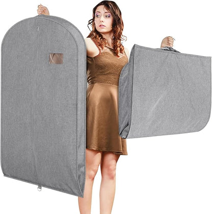 Univivi Garment Bags for Hanging Clothes, 43 Inch Suit Cover Bags for Closet Storage, Hanging Clothes Bag with Zipper and Eye-Hole for Suits, Coats, Jackets, Shirts, 1 Pack - Gray