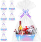 AFOROEOA 6PACK Laser Baskets for Gifts Empty, 12x10x4” Holographic Iridescent Gift Basket Kit with 6 Bows & 6 Bags - Kraft Empty Gift Baskets for Christmas, Weddings, Birthdays, Holiday Gifting Hampers
