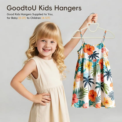 GoodtoU 50 Pack Baby Clothes Hangers, 12.8 Inch Kids Plastic Hangers, Non-Slip Nursery Closet Hangers for Infant & Toddler Clothes, White - Bear