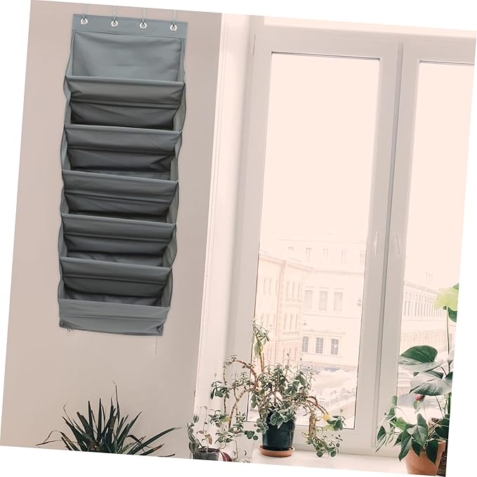 STOBAZA Hanging Storage Organizer for Shoes and Accessories No-assembly Door Pouch Versatile Space-saver for Bedroom Bathroom and Laundry Room Gray Design