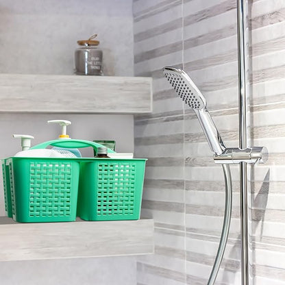Tiawudi Portable Shower Caddy, Caddy Organizer with Handle, Plastic Shower Basket Hold Soap, Shampoo, Hair Supplies and Beauty Products, Cleaning Supplies Organizer for Home, Dorm, Shelf and Cabinet