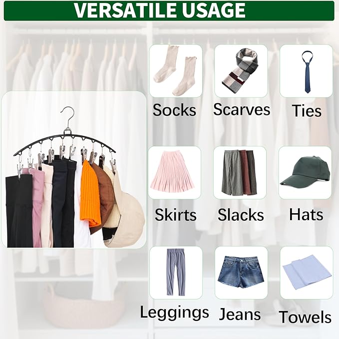 Hat Organizer, Hat Storage for Baseball Caps, Hat Hangers for Closet, Hat Racks with 20pcs Clips, Cap Holder Organizer-Black, LC-08