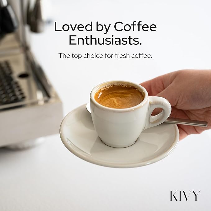 KIVY Vacuum Coffee Canister - Push Lid Preserves Coffee Aroma & Oil - Stainless Steel Airtight Coffee Canister - Coffee Container for Ground Coffee & Coffee Bean Storage - Removes Excess Air