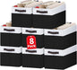 Criusia 8 Pack Large Storage Baskets for Room Organization, Multi-Purpose Bins for Closet, Shelves, Kitchen, Office, Decorative Fabric Foldable Storage Boxes with Handles (14L*10W*9.5H)