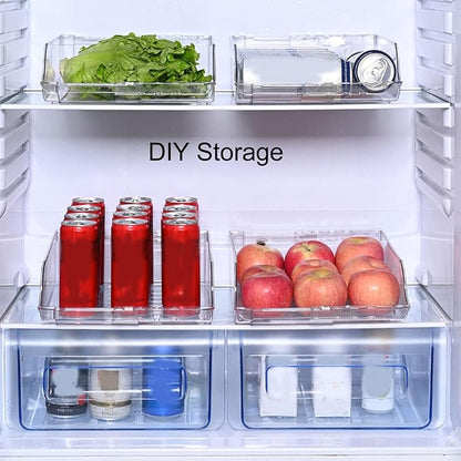 Refrigerator Can Drink Dispenser, 2Pcs Stretchable Canned Drink Holder Tall Skinny Cans Holder Can Drink Organizer for Fridge Freezer Pantry Cabinet Kitchen