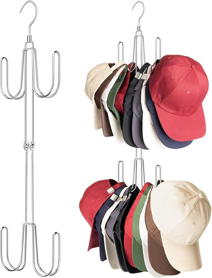 NANATI Hat Hangers for Closet, 1 Pack Stainless Steel Hat Organizer, Hat Racks for Baseball Caps, Cap Organizer for Baseball Caps, Silvery