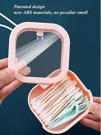 2pcs Hair Tie Organizer Boxes,Small Portable Holder Can Be Stackable Or Hung On The Wall,Best for Ties Storage or Small Items on Desktop, Pink&White