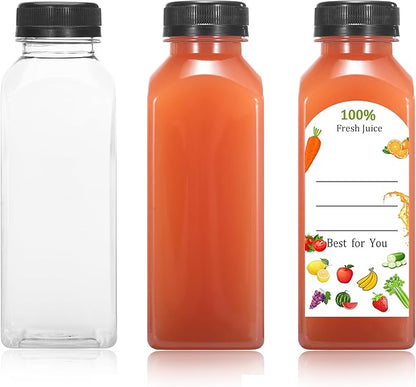 30Pcs 12 Oz Plastic Juice Bottles with Caps,Clear Reusable Water Bottle & Tamper Proof Lids,Juice Containers,Juicing Bottles for Fruit Juice,Smoothies,Coffee - Food Grade & Travel Bottle