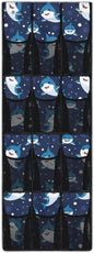 Door Organizer 12 Pockets Cute Sharks Over The Door Organizer for School Blue Multi-Pocket Organizer Easy to Install Multi-Funtion Storage Bag for Dorm
