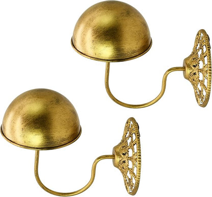 Owlgift Vintage Wall Mount Hat & Coat Rack – Set of 2 – Rustic Gold Decorative Iron Holder for Hats, Scarves, Helmets & Wigs – Retro Entryway Wall Organizer for Home, Store, Restaurant or Hotel Use