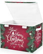 senya Christmas Storage Baskets Collapsible Storage Bins with Lids, Merry Christmas Happy New Year Storage Boxes Clothes Baskets for Organizing