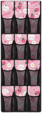 Pink Over The Door Shoe Organizer 12 Pockets Wall Hanging Storage for Living Room Rabbit Door Hanger Organizer Mesh Fabric Flower Shoe Holder Hanger for Kindergarten