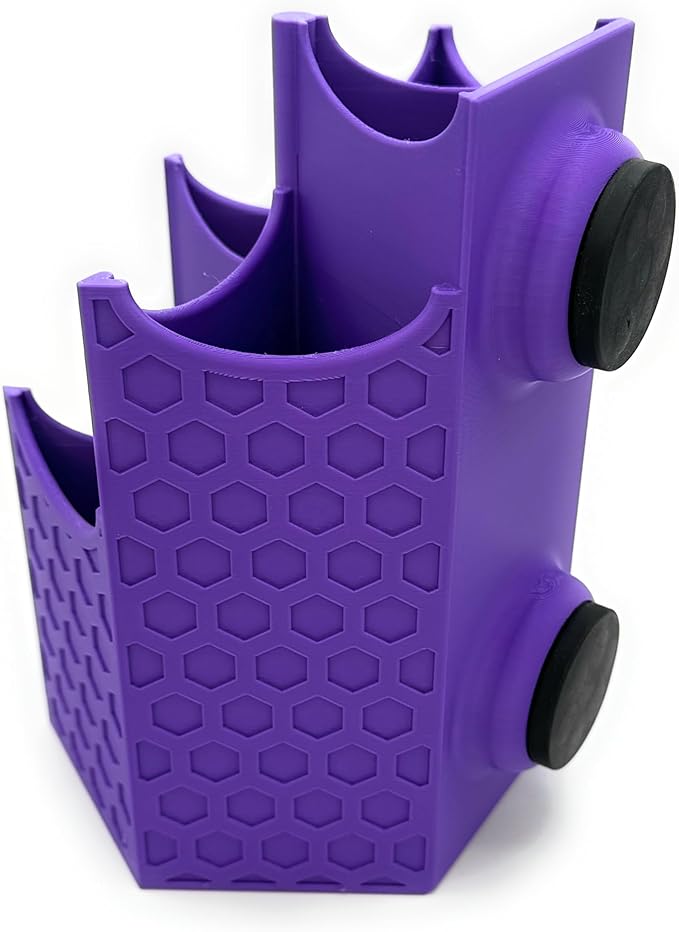 Magnetic Zip Tie Holder – Tool Organizer with Rubberized Magnets | Multiple Sizes & Colors for Garage, Shop, or Toolbox Storage (Purple, Tall-Multipocket)