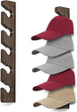 Hat Rack for Wall Baseball Cap Organizer Hanger (2 Pack) Modern Wooden Hat Holder Wall-Mounted Caps Display for Closet Door Bedroom Entryroom Laundry (Brown) …