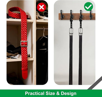 30Pcs Belt Hangers Black Plastic Hanger Hooks for Belts and Ties Closet Organizer Holder for Men Bulk Hangar Storage for Efficient Closet Belt and Tie Management