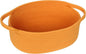 MEGASKET Orange Woven Basket, 13" x 9" x 5" Baskets for Gifts Empty, Cute Cotton Rope Cat Dog Toy Bin Box, Small Woven Bin for Shelves, Orange Room Decor, Nursery Baby Cloth Diaper Storage Organizer