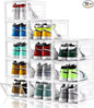 INSTY 12 Pack Large Shoe Storage Box, Clear Shoe Storage Organizer with Magnetic Door, Stackable,Shoe Containers For Display Sneakers, Easy Assembly, Fit up to US Size 12, Clear