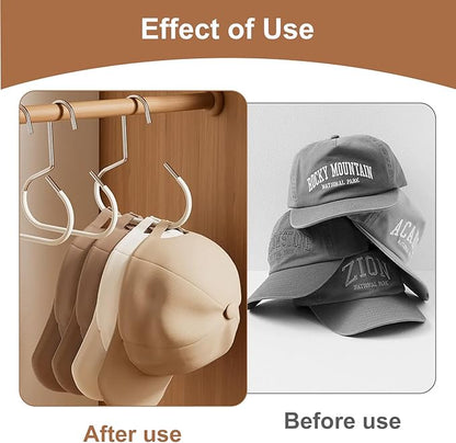 6 Pack Hat Organizer Scarf Hanger for Closet, Belt Hanger for Closet Space-Saving, Scarf Organizer for Baseball Caps, Beanies, Belts, Scarf (6PCS)