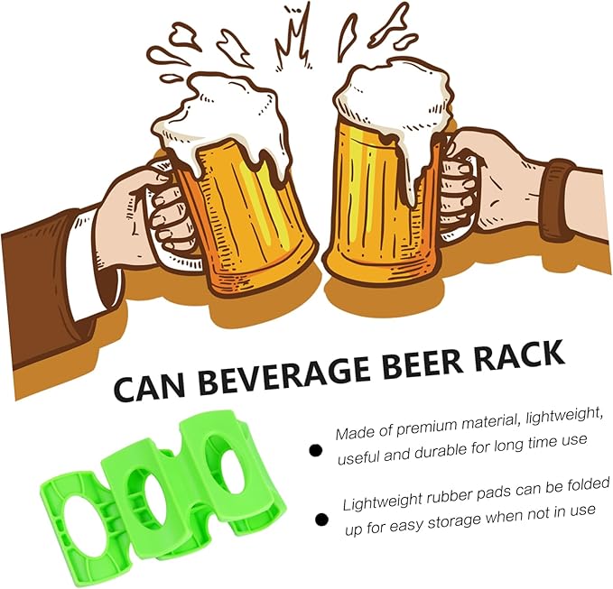 Garneck 4pcs Fridge Can Beverage Beer Rack Silicone Storage Holders Mats Can Mat Bottle Fridge Organizer for Alcohol