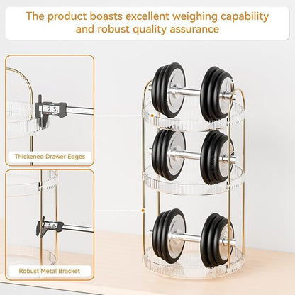 360° Rotating Makeup Organizer, Large Capacity 3 Tier Perfume Skincare Clear Bathroom Organizers, Multi-Function Spinning Cosmetic Storage for Bedroom, Dresser, Countertop