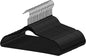 Quality Hangers 50 Pack Slim Plastic Hangers for Clothes - 16.5" Won't Crease Your Clothes, Heavy Duty Non-Velvet Black Hangers 360° Swivel Chrome Hook Non Slip Notches Dresses Coats Shirts Jackets