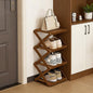 YYW Shoe Rack, Foldable Bamboo Shoes Shelf, Freestanding Shoe Storage Organiser for Entryway, Bedroom, Closet, Hallway - Functional, Natural Shoe Rack (Brown, 4 Layers)