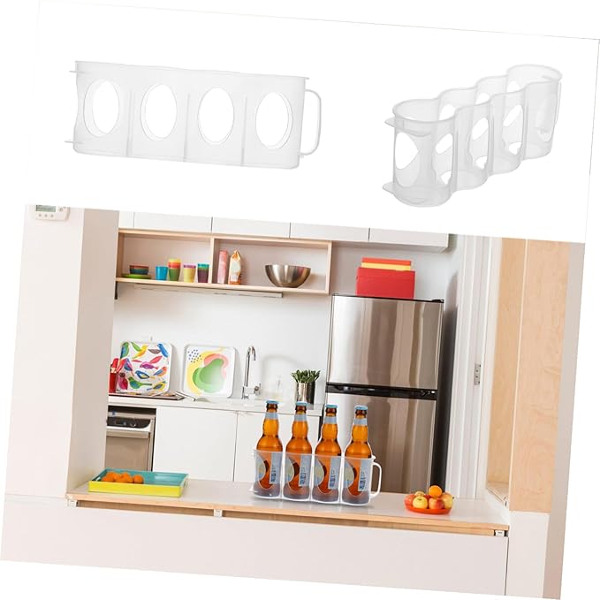 2pcs Stackable Beer Storage Crisper Baskets for Refrigerator Multi-Functional Organizer for Cans and Bottles Storage Container for Kitchen and Beverage Organization