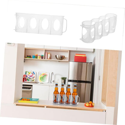 2pcs Stackable Beer Storage Crisper Baskets for Refrigerator Multi-Functional Organizer for Cans and Bottles Storage Container for Kitchen and Beverage Organization