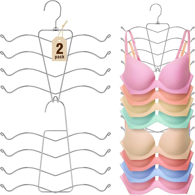 HOUSE DAY Bra Hangers 2 Pack & Legging Organizer 2 Pack w/20 Clips Holds 20 Leggings