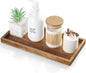 ALELION 11.7" Bathroom Vanity Tray for Counter - Acacia Wood Decorative Tray for Toilet Tank Makeup Perfume Jewelry Catchall Coffee Table - Wooden Kitchen Countertop Organizer for Soap Dispenser