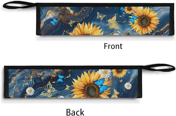 COEQINE Marble Cutlery Flatware Organziers for Straw Spoon Fork Chopsticks Travel Silverware Women Utensil Case With Zipper Daisy Flower Butterfly Themes,Blue Gold Marble Print