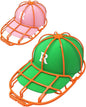 XQXA 2-Pack Baseball Hat Washer Cage | Machine-Washable Cap Cleaner Frame for Adult & Kid's Hats | Orange
