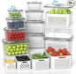 damynuo 10Pack Fruit Storage Containers for Fridge - Berry Containers with Vent and Handle Lids, Fruit Containers for Fridge with Colander, lettuce keeper for Refrigerator Organizers and Storage