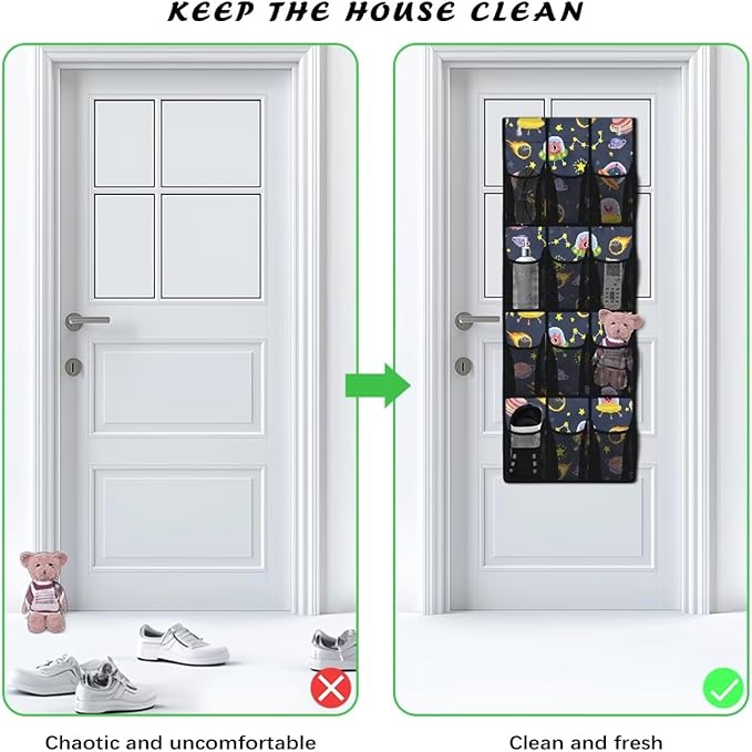 Generic Black Alien Over The Door Pantry Organizer Space-Saving Over The Door Shoe Storage Organizer Bringing Convenience to Life and Work It Is Suitable for Children Kids Students