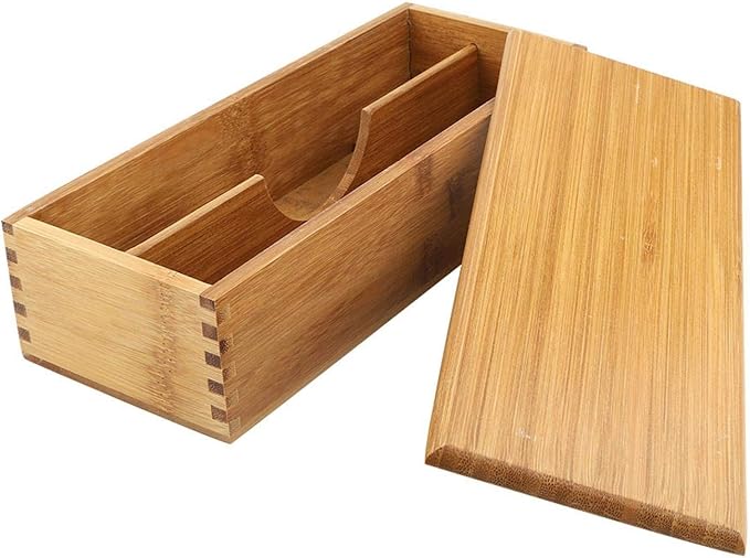 Chopsticks Storage Box with Lid - Bamboo Silverware Storage Utensil Drawer Organizer - Japanese Chopsticks Boxes with Lid - Cutlery Box Utensil Holder Container for Home Kitchen
