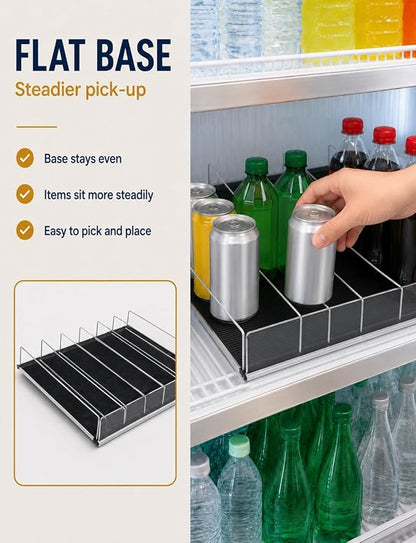 Adjustable Self-Feed Can and Bottle Rack, Flat Tray Organizer for Fridge, Supermarket, Convenience Store and Retail Shelves(580x560 mm)