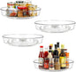 4 Pack Lazy Susan 10 inch Turntable for Spice Organization | Clear BPA-Free Plastic Rotating Organizer for Kitchen Cabinet, Pantry, Countertop, Fridge | 360-Degree Rotating Base